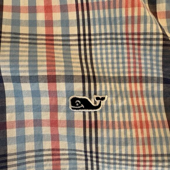 Vineyard Vines Whale Shirt Slim Fit Pastel Plaid Button Up Long Sleeve Large - Picture 10 of 13